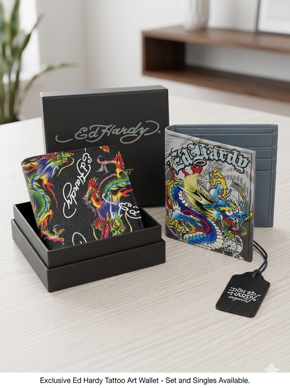 Ed Hardy Men’s Dragon Tattoo Wallet